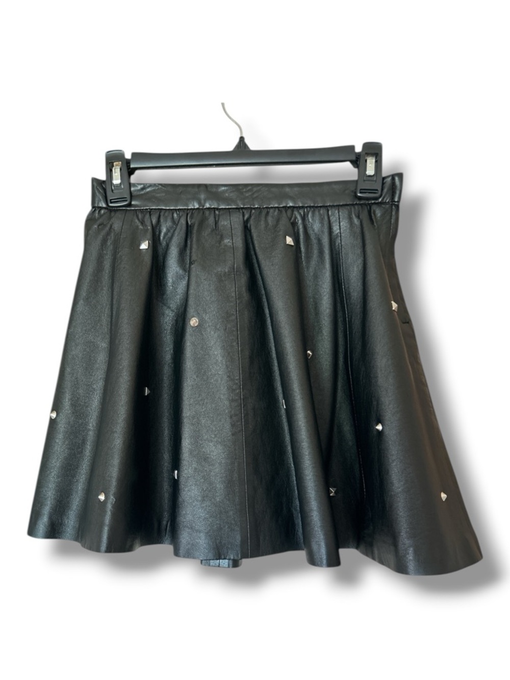 DIVIDED Faux Leather Studded Skater Skirt BLACK - Picture 8 of 10